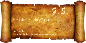 Fridrik Sára névjegykártya