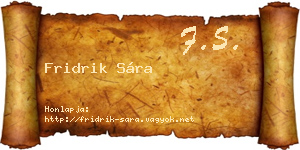 Fridrik Sára névjegykártya