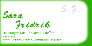 sara fridrik business card